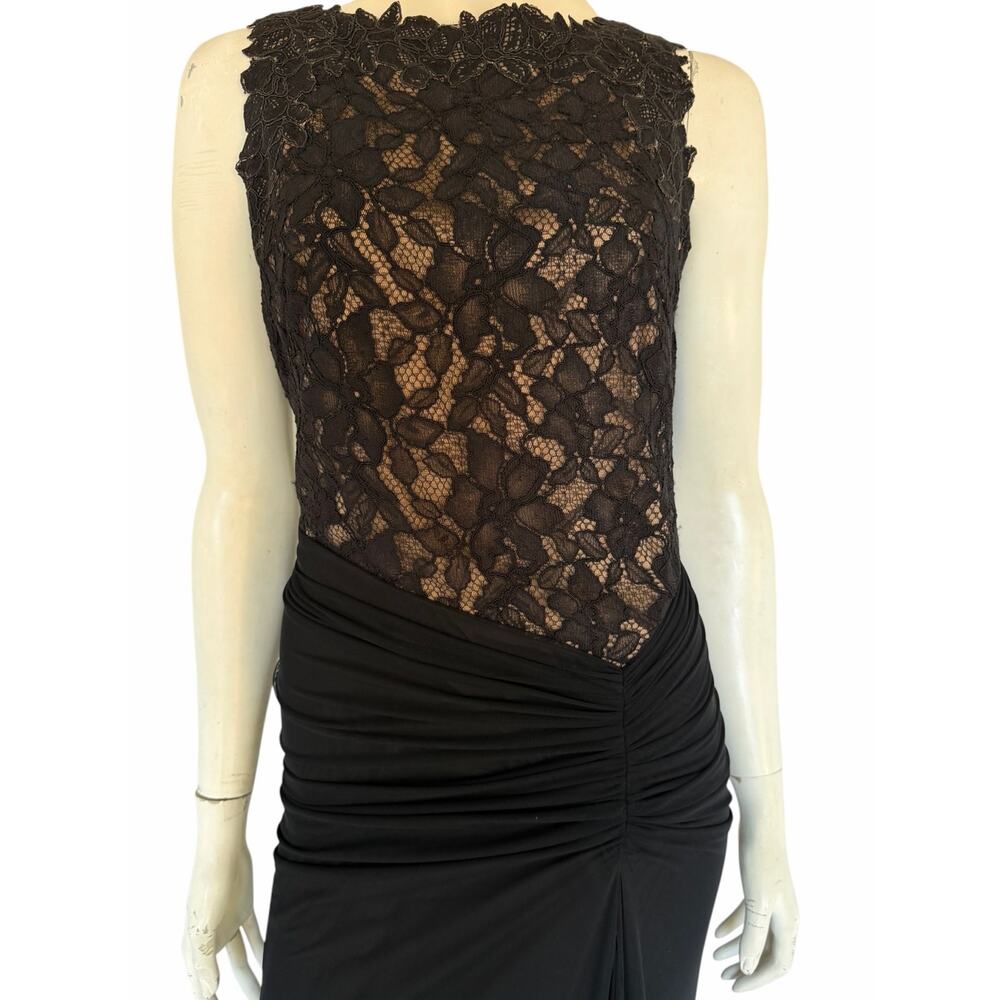TADASHI SHOJI  Lace and Draped Tulle Boatneck Gown sz 6 - Picture 4 of 10